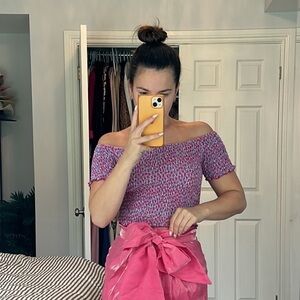 Smock floral crop top